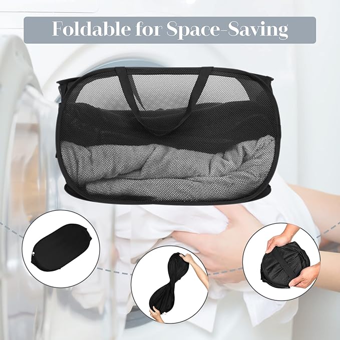 4 Pack Collapsible Laundry Baskets, Foldable Laundry Basket