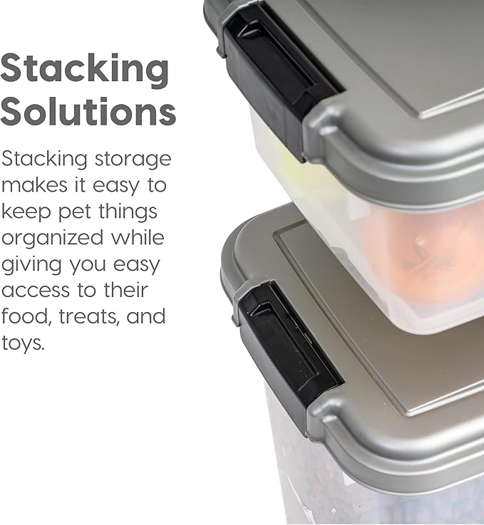 IRIS USA 30 lbs & 11 lbs Combo Airtight Dog Food Storage Container, Stackable