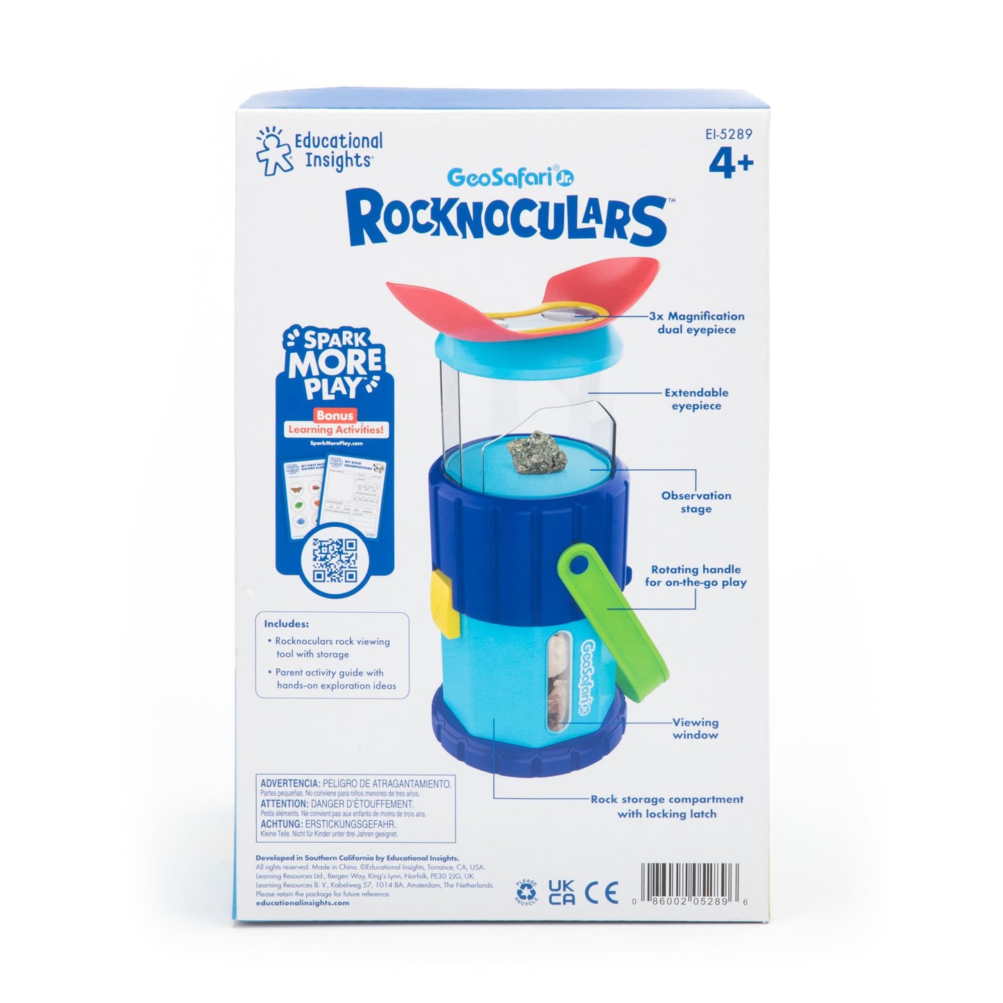 Educational Insights GeoSafari Rocknoculars - Rock Microscope for Kids, STEM Toys and Outdoor Discovery Toys, Portable Handheld Microscope, Science Gifts for Rock Collectors & Kids Ages 4+