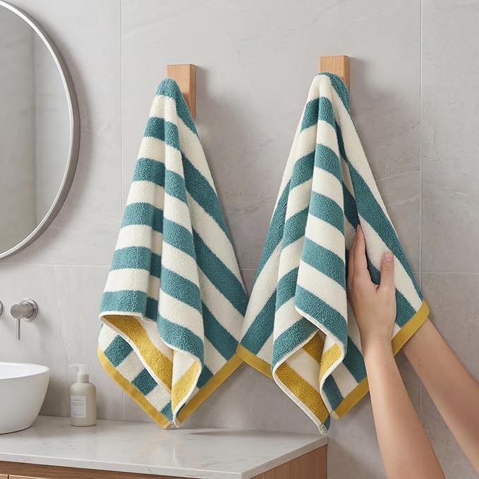 REDKISS 2-Pack Premium Hand Towels, 28x12 Inches 100% Cotton Bath Towels