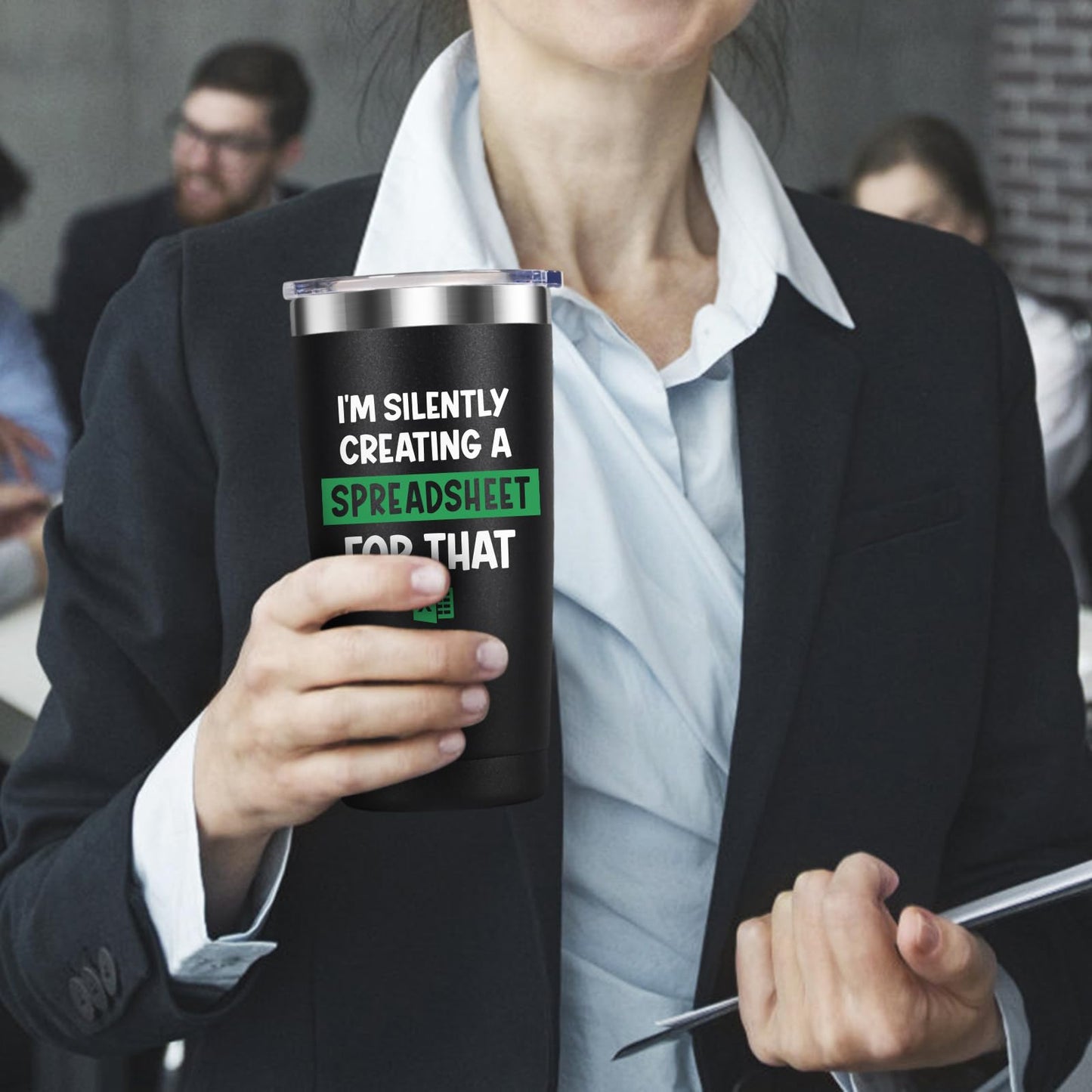 I'm Silently Creating A Spreadsheet For That- Accountant Gift- Funny for Boss, CPA, Coworker, Women, Men- 20oz Insulated Stainless Steel Tumbler with Lid, Spreadsheet Mug, Birthday Christmas Gift