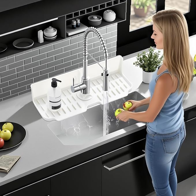 Silicone Kitchen Countertop & Sink Splash Guard, Silicone Sink Faucet Drying Mat