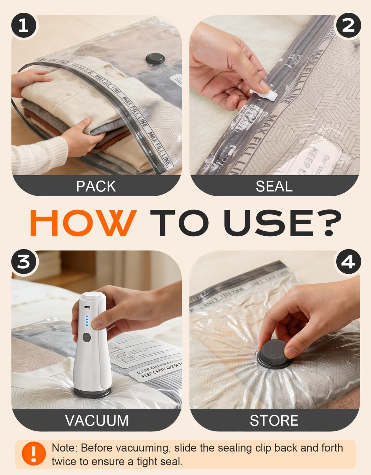 RIWUSI 15 Pack Portable Vacuum Storage Bags for Travel with Rechargeable Electric Pump, Carry-on Size Compression Packing Bags for Clothing, Blankets, Space Saver for Luggage and Suitcase