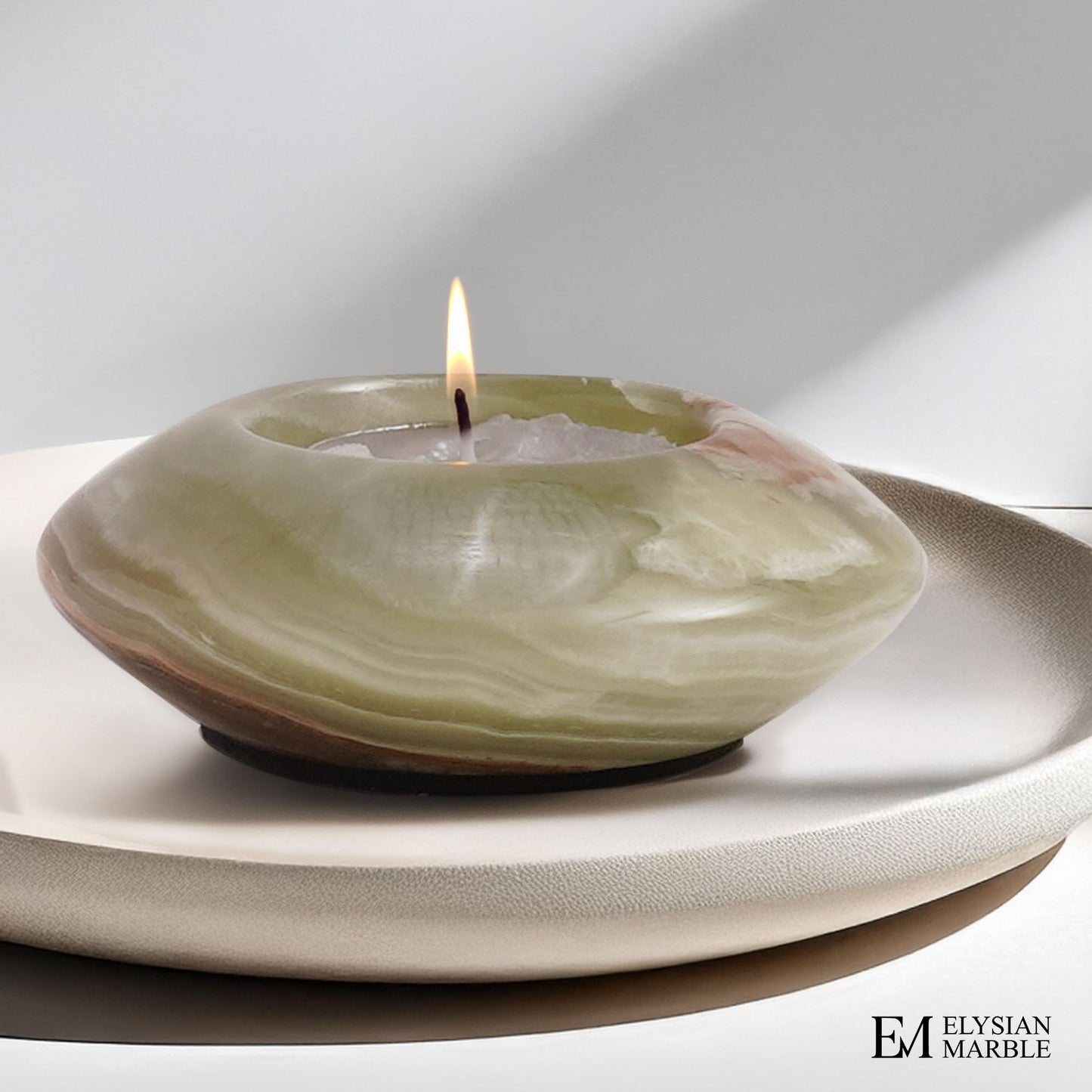Tea Light Candle Holders Set of 3 – Handcrafted Natural Marble Tealight & Votive Holders in Graduated Sizes (4", 3.5", 3"), Decorative Stone Candle Holders for Home Décor & Table Centerpieces