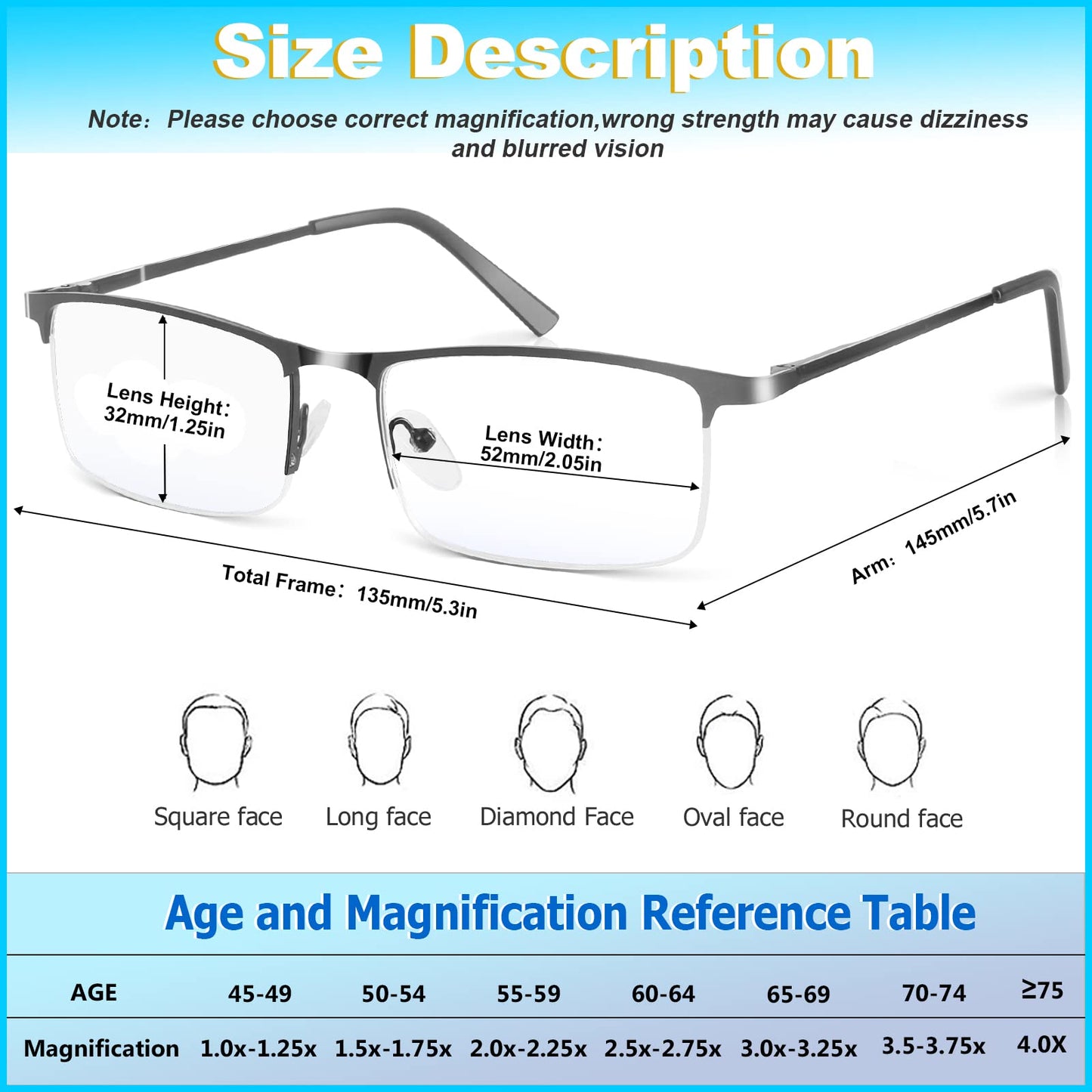 WEIMELTOY 3 Pack Blue Light Blocking Reading Glasses for Men, Stylish Half Frame Metal Computer Readers, Lightweight Spring Hinge Eyeglasses Anti Eyestrain/Glare/UV (Mix Color, Black+Grey+Brown, 1.25)