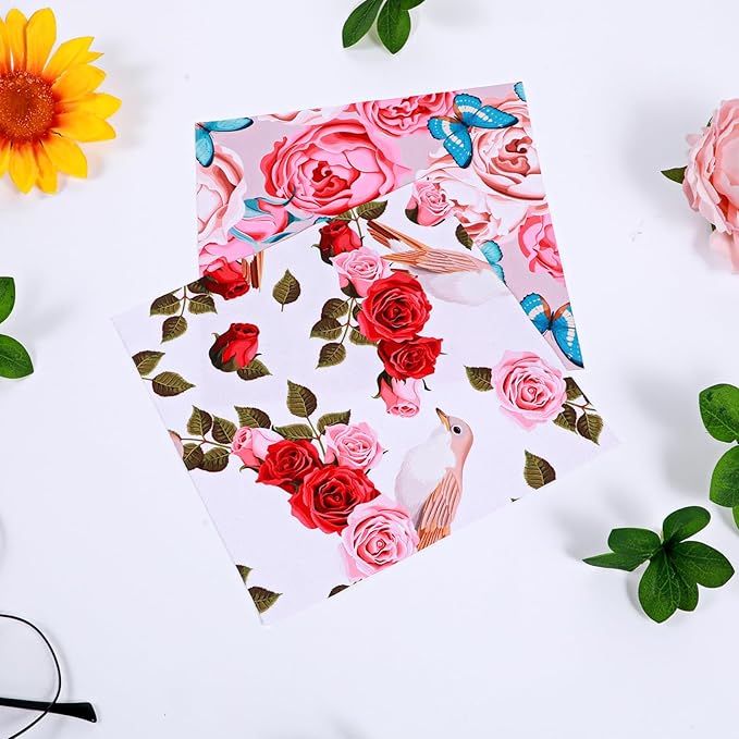 6 Pcs Thickened Glasses Cleaning Cloth Elegant Flower Design Microfiber