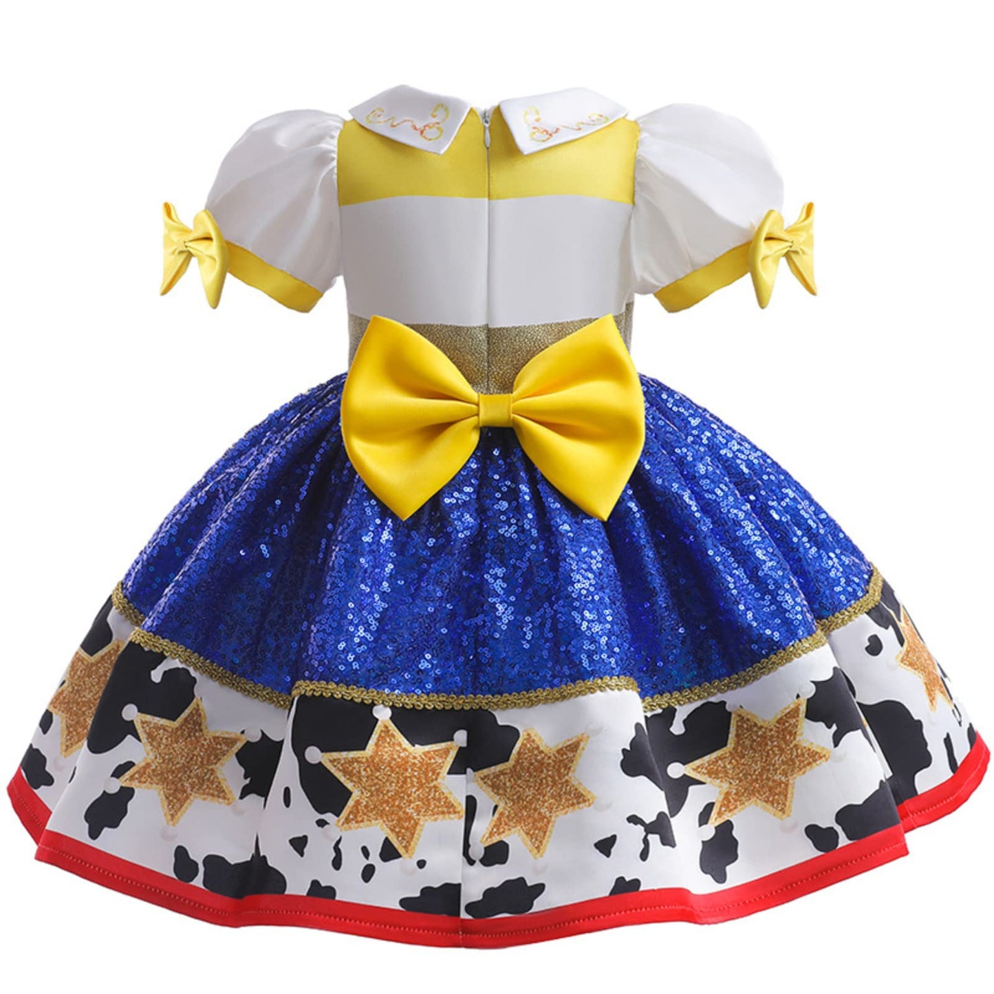 Lgandpg Jessie Costume for Girls Cowgirl Sequins Dress Up Halloween Outfit White
