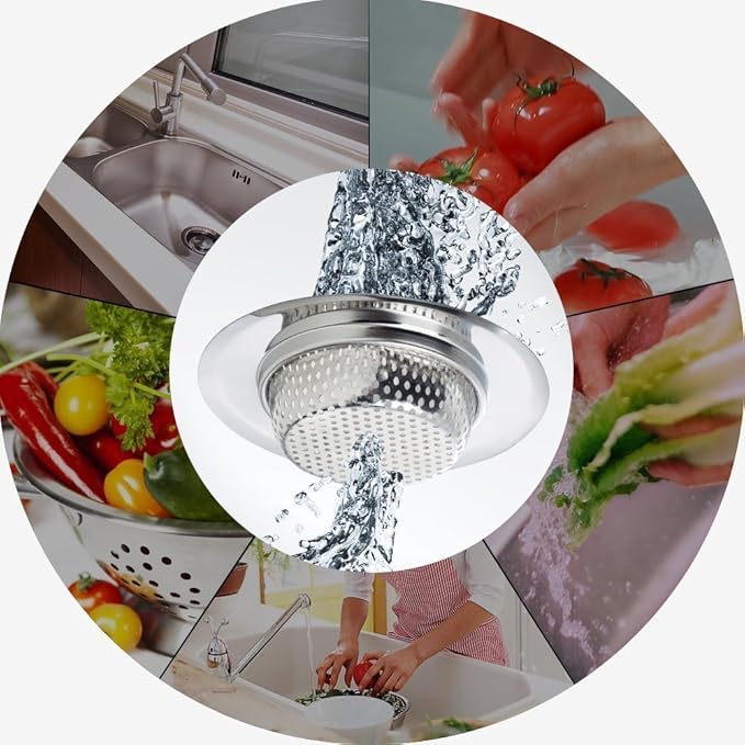 2 Pack - 2.75" Top / 1.5" Basket, Stainless Steel Slop, Kitchen and Bathroom