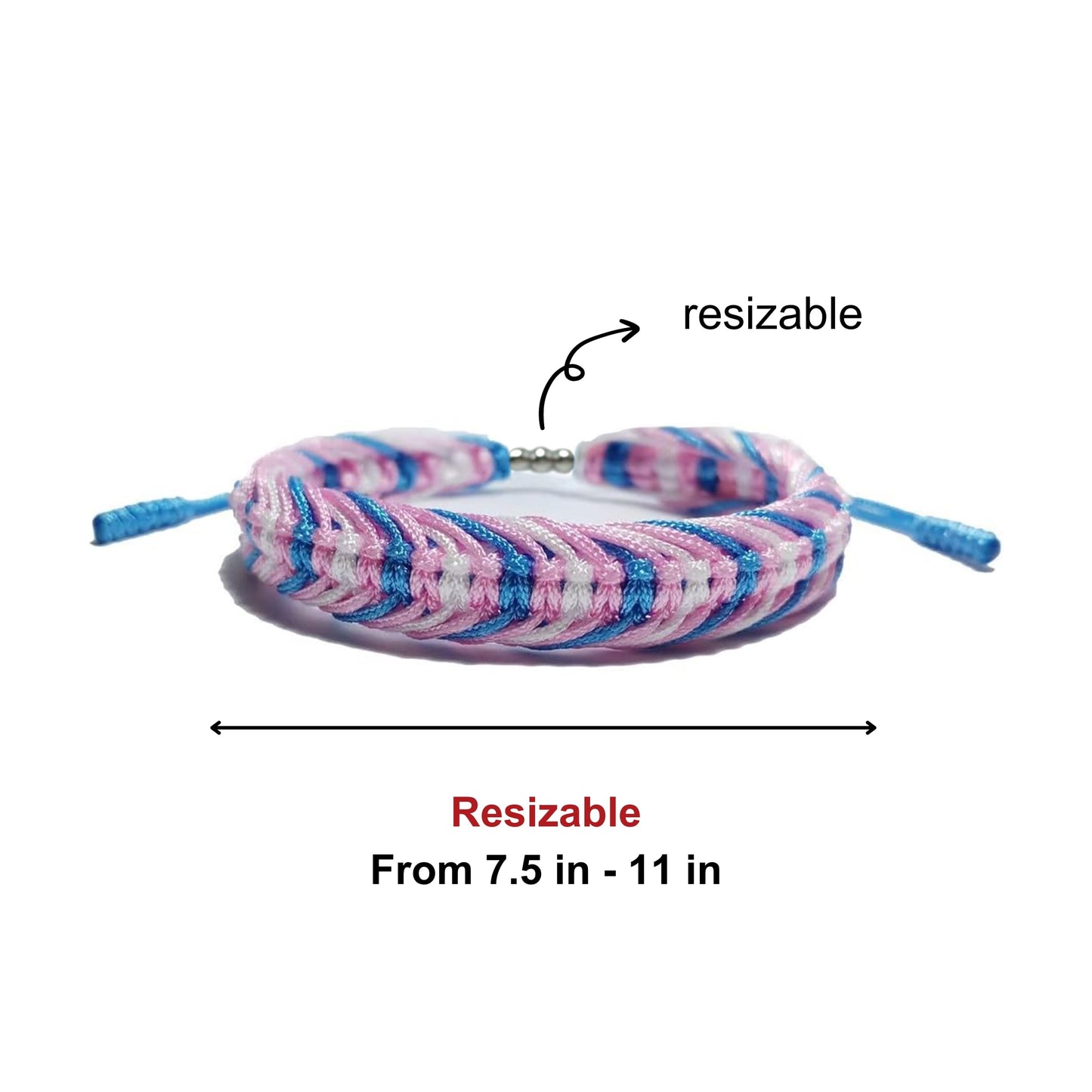 LAMIBEE Transgender Pride Bracelet, Trans Flag, LGBTQA+ Proud Love Tibetan Wrist Wrap, Surfer String Bracelet, Amulet and Boho Rope Bangles for Women Men Him Her (Transgender)