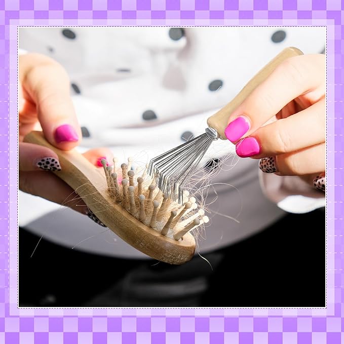 Boao 2 Pieces Hair Brush Cleaning Tool Comb Cleaner Brush Mini Comb Cleaning