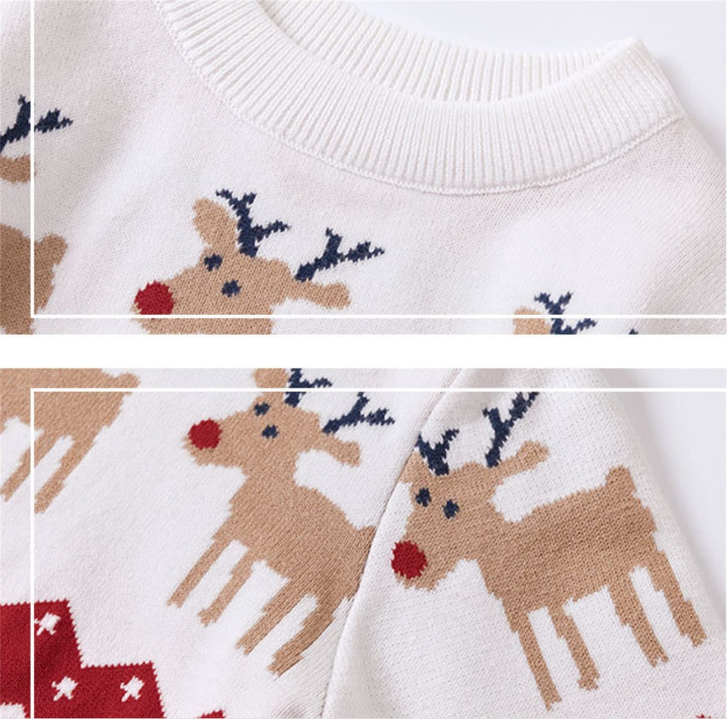 Toddler Boy Girl Ugly Christmas Sweater Kids Red Elk Sweatshirt Winter Warm Long Sleeve Pullover Sweater Shirts 3T