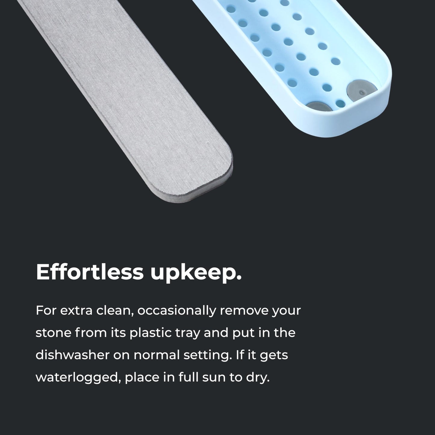 madesmart Toothbrush Tray with Drying Stone, Quick-Dry Organizer for Toothbrushes, Razors, Toothpaste & Bathroom Counter Essentials, Blue