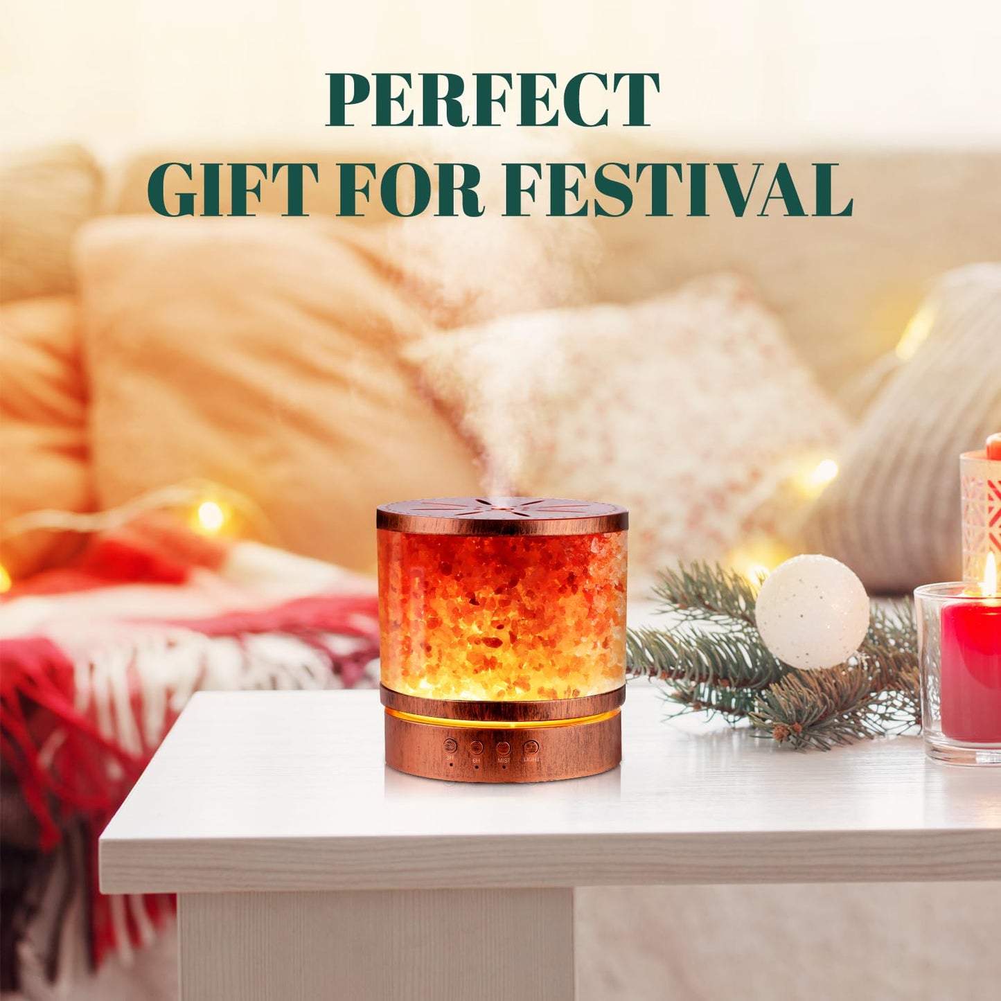 BWJBSW Essential Oil Diffuser Himalayan Salt Lamp Combo 400ml Ultrasonic Cool Mist with 7 Color Changing LED Perfect for Large Rooms Aromatherapy Diffuser Ideal Gift for Moms, Women, and Birthdays