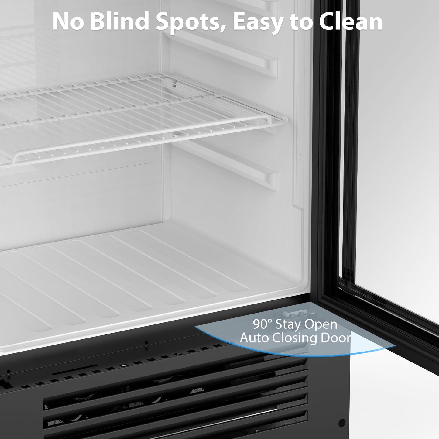 COWSAR Beverage Refrigerator Cooler, Freestanding 145 Can Beverage Refrigerator with Smart Temperature Control,6 CU FT Quiet Fridge with Lightbox for Bar, Office, Restaurant or Home, Black