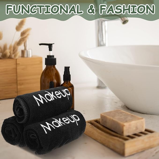 Shimeyao 30 Pack Makeup Towels Black Makeup Washcloths