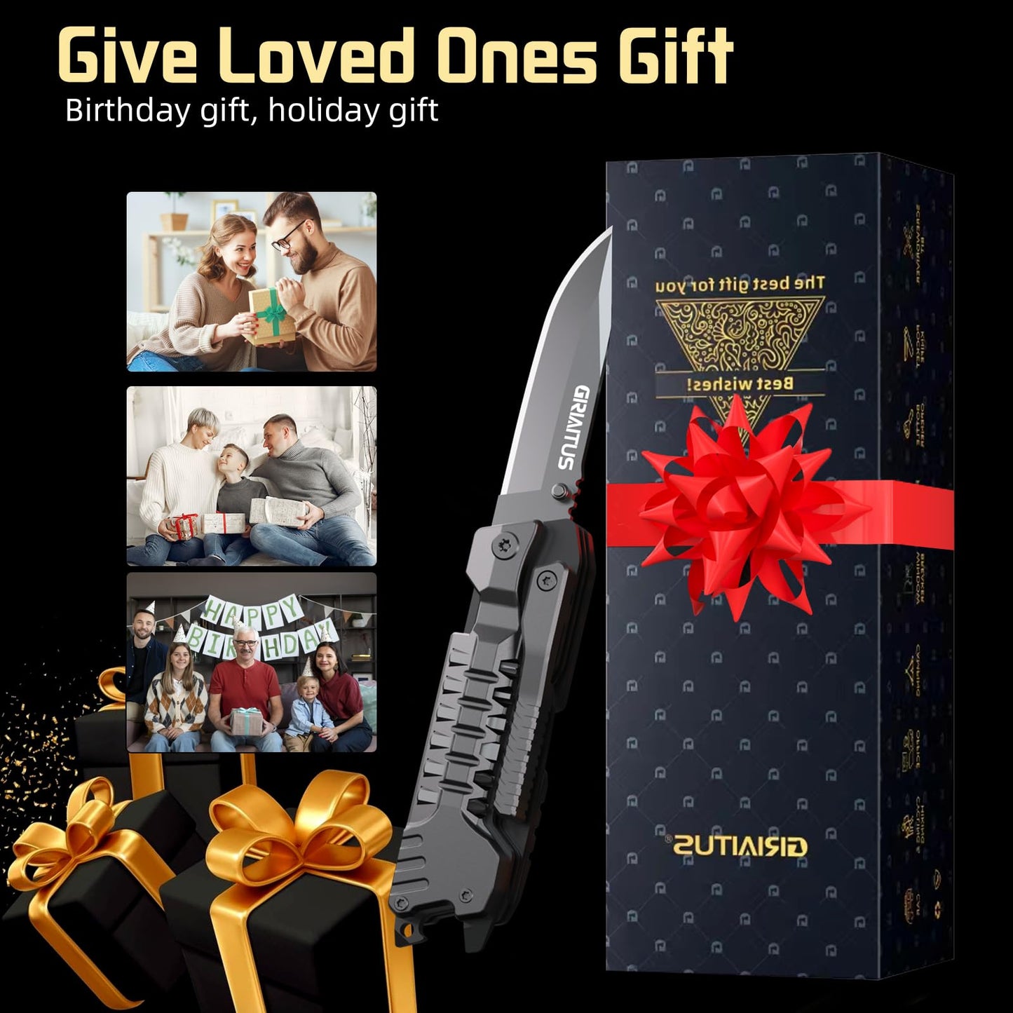 Multi-Tool Gifts for Men, Christmas Stocking Stuffers for Dad from Daughter Son, Multitool Knife 17 in 1 EDC Gear Cool Father Unique Birthday Gifts for Him Husband Boyfriend Grandpa Camping Essentials
