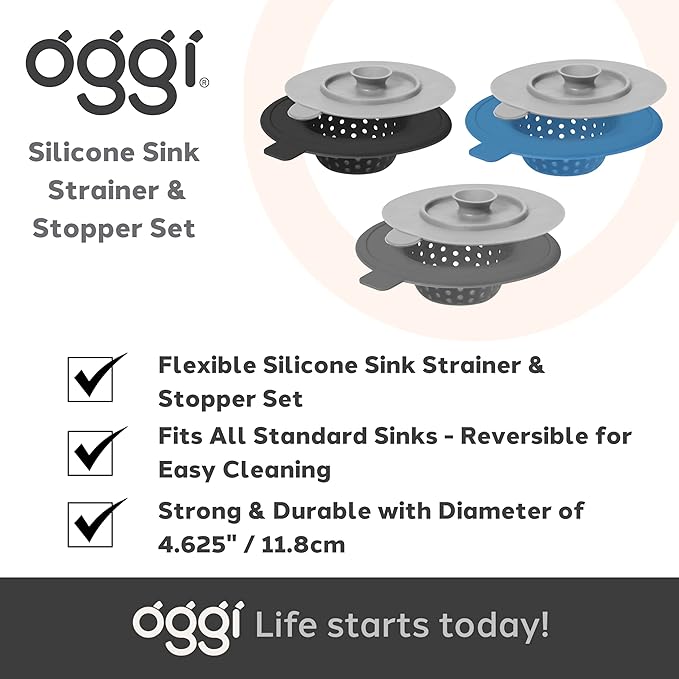OGGI Silicone Sink Strainer & Stopper Set- Great Kitchen Sink Strainer