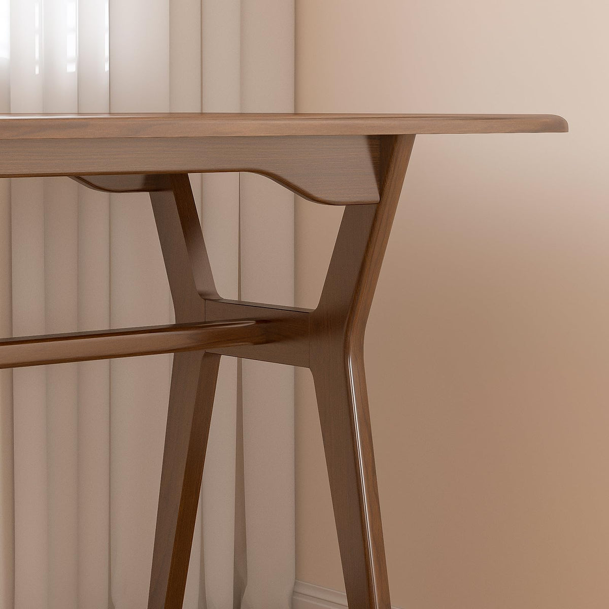 OSCHF Solid Wood Study Desk - 63" Double Long Computer Table for Home Office, 2-Person PC Workstation, Walnut