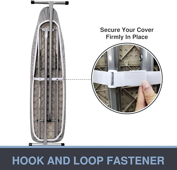 Extra Large Ironing Board Cover and Pad 22x57, 21x57 Thick Padding, Elastic Edge