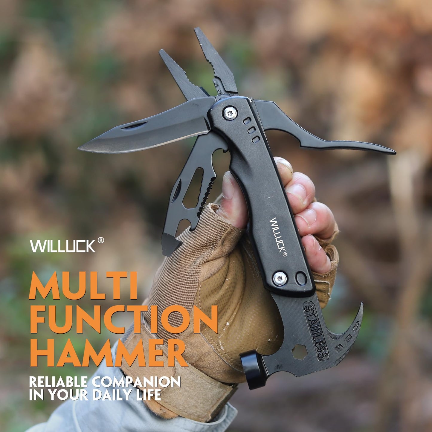 Gifts for Men Dad Husband - Birthday Gifts for Man, Stocking Stuffers for Men - Mens Stocking Stuffers, Christmas Man Gift Ideas - Hammer Presents for Camping, Hiking, Groomsmen Gift, Multitool