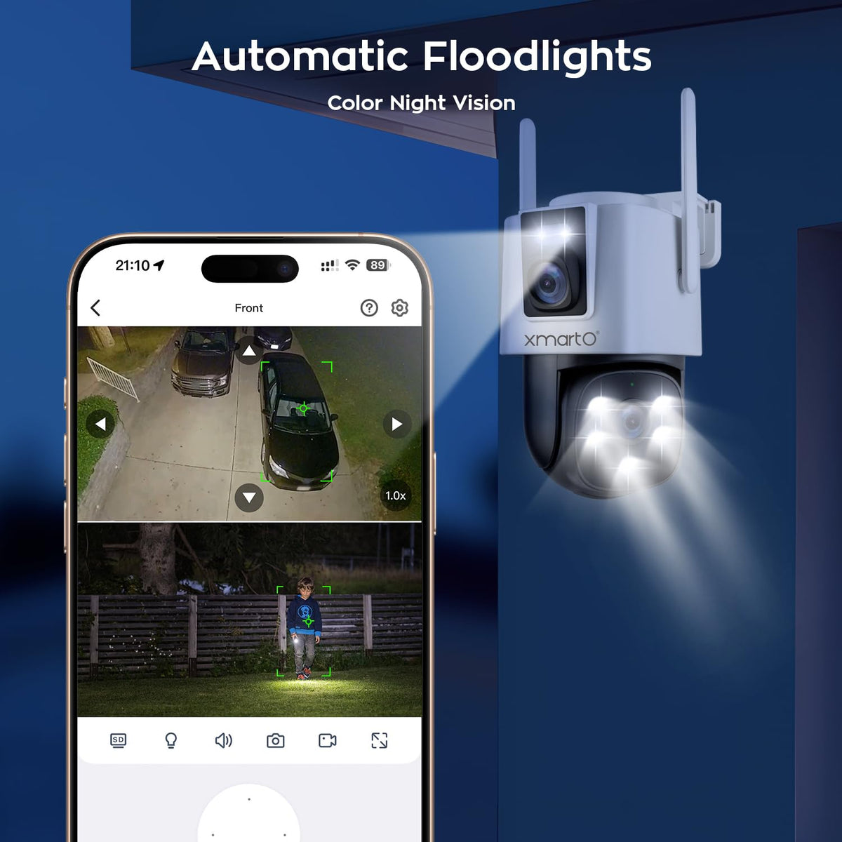 xmartO [6 Dual-Lens Camera Bundle 12-View Long Range WiFi6 Mesh Security System, 16CH 4K Dual Band NVR, 4MP 180ยฐ+Static FOV & 360ยฐPTZ AI Tracking, 24/7 Plug-in Surveillance, 500GB HDD, No Monthly Fee
