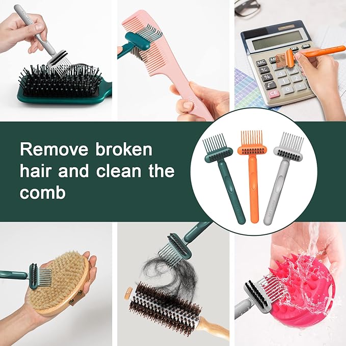 RHOS 2-in-1 Hair Brush Cleaner and Comb Remover Rake
