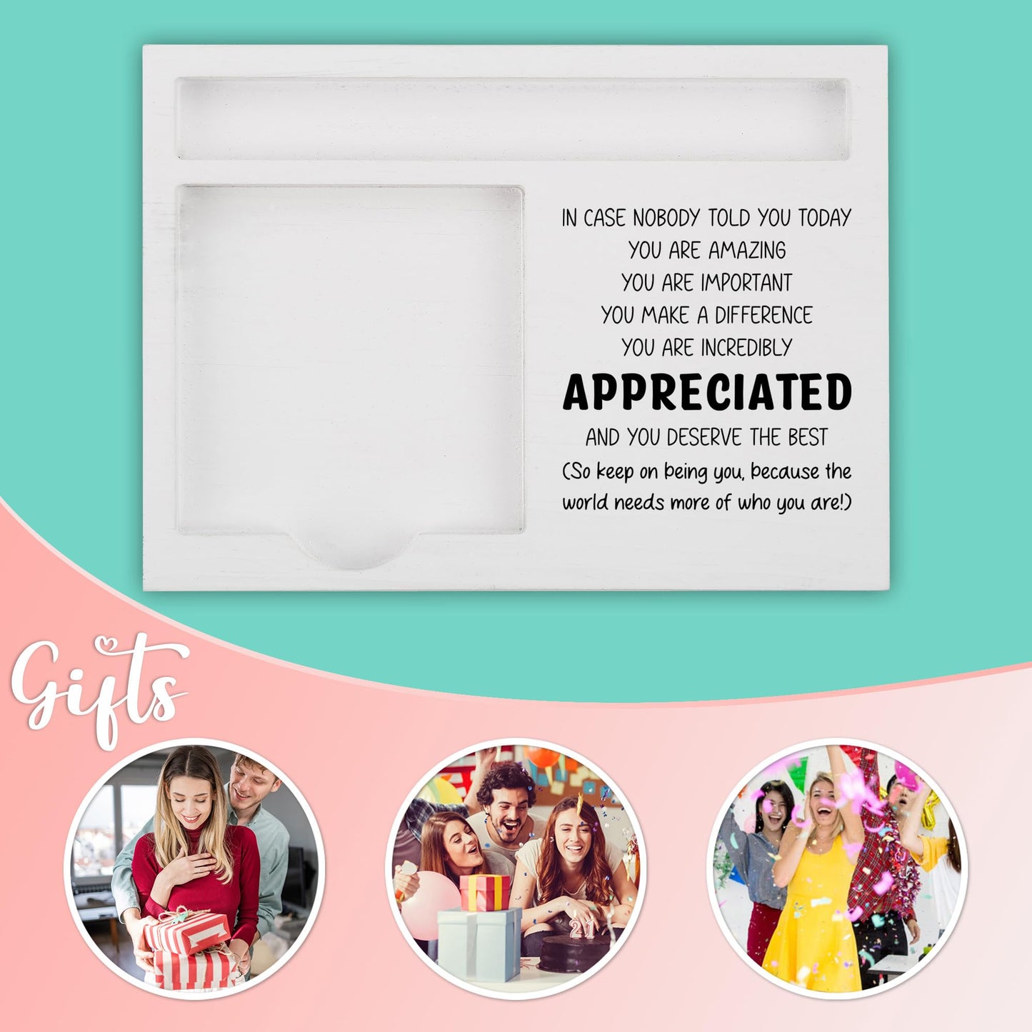 Appreciation Desk Organizer for Coworker Boss Friend, You are Amazing Motivational Gift, Pen and Sticky Note Holder for Office Decor, Birthday, Thank You - FTB319