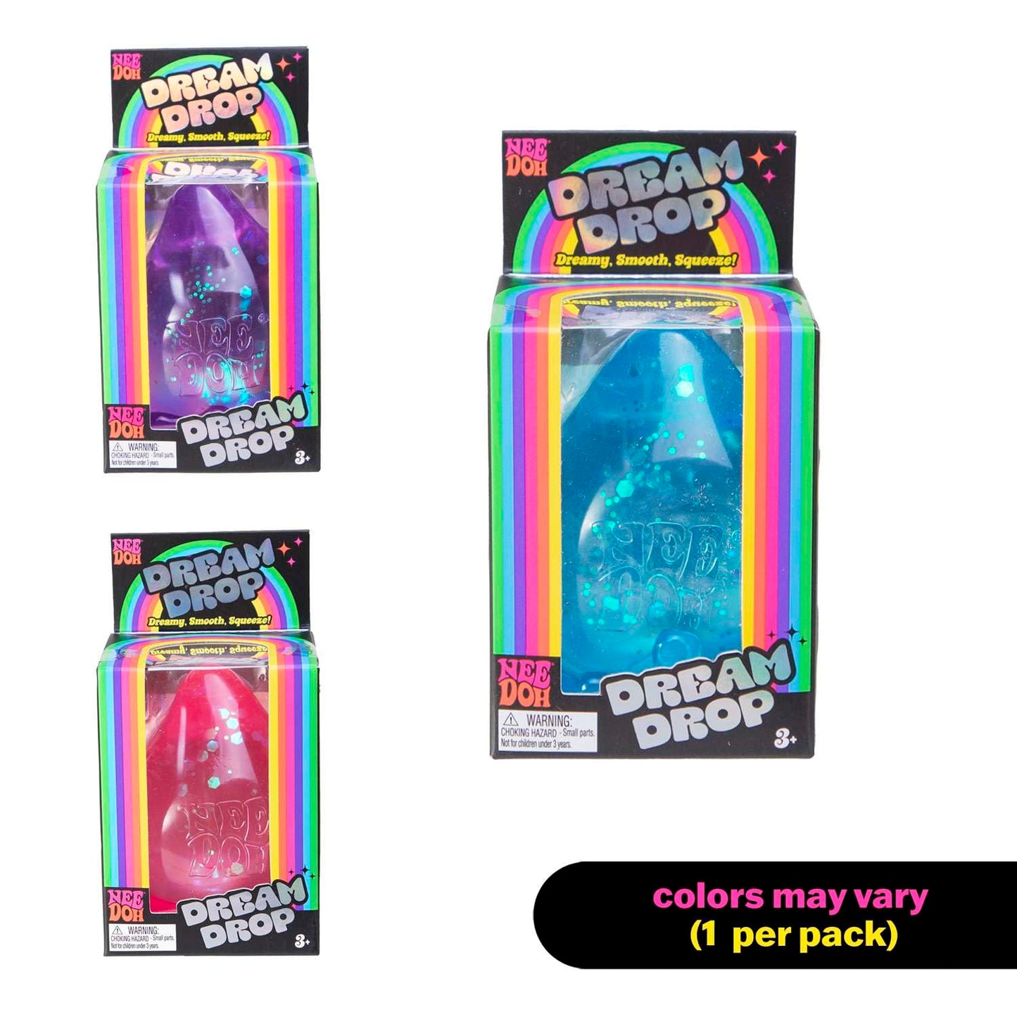 Schylling NeeDoh Dream Drop - Sensory Squeeze Toy with Dreamy Smooth Squeeze - 3" Tall - Color May Vary (Pack of 1)