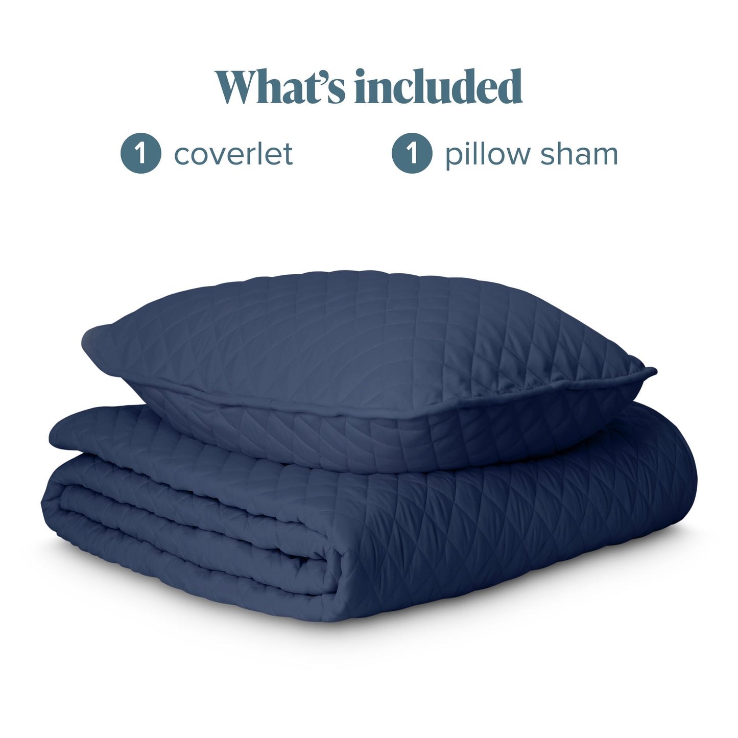Bare Home Coverlet Set - Twin/Twin Extra Long - Lightweight Bed Decor - Comforter Alternative - All-Season Quilted Bedspread (Twin/Twin XL, Dark Blue)