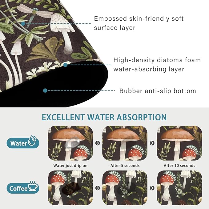 24.5" x 15.5" Dish Drying Mat & 24" x 5.5" Sink Splash Guard, Super Absorbent