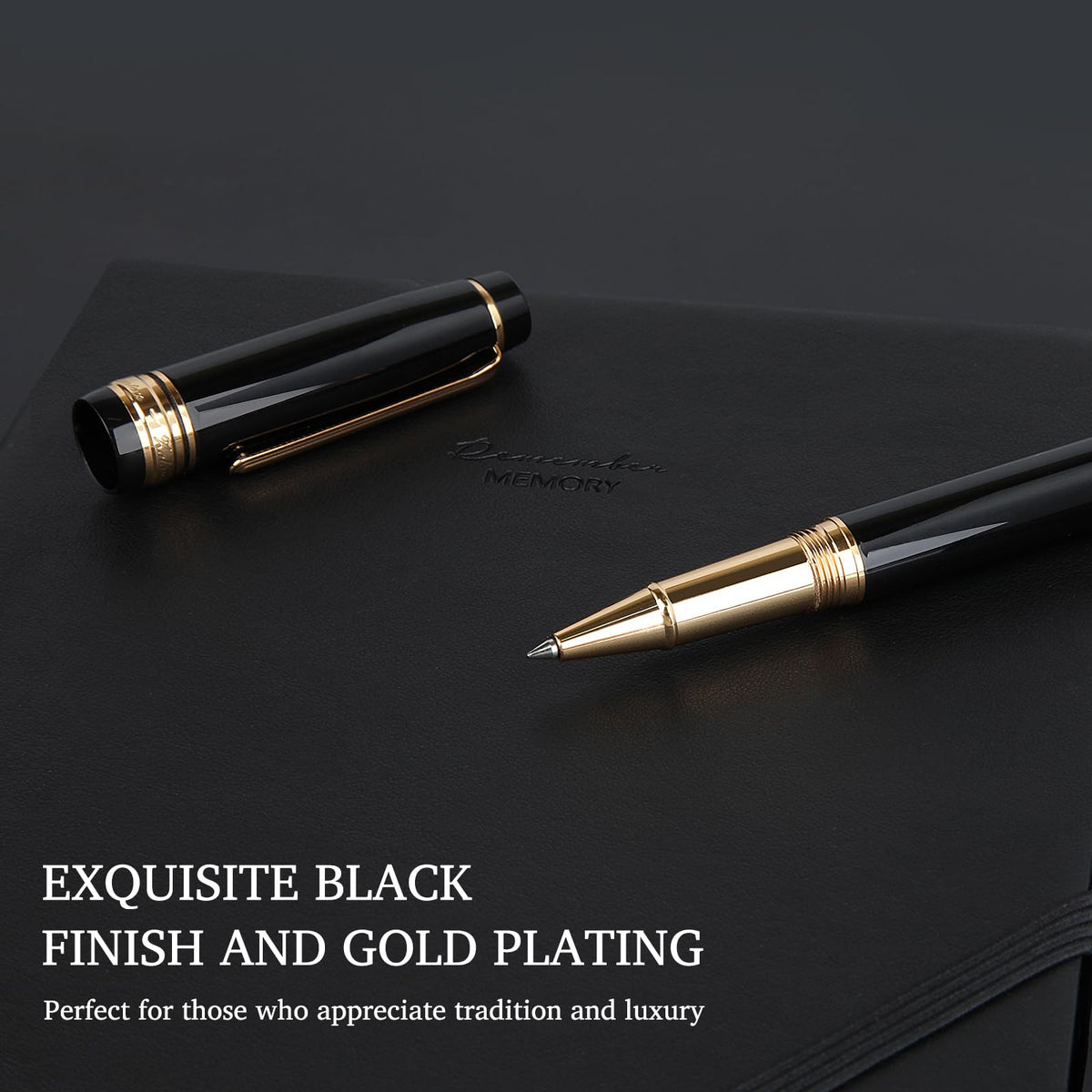 Luxury Rollerball Pen,Nice pen with 24K Gold Trim, Schneider Ink Refill, Professiona,Executive Office, Fancy Pens, Luxury pens with gift case for Men & Women with 1 Refill