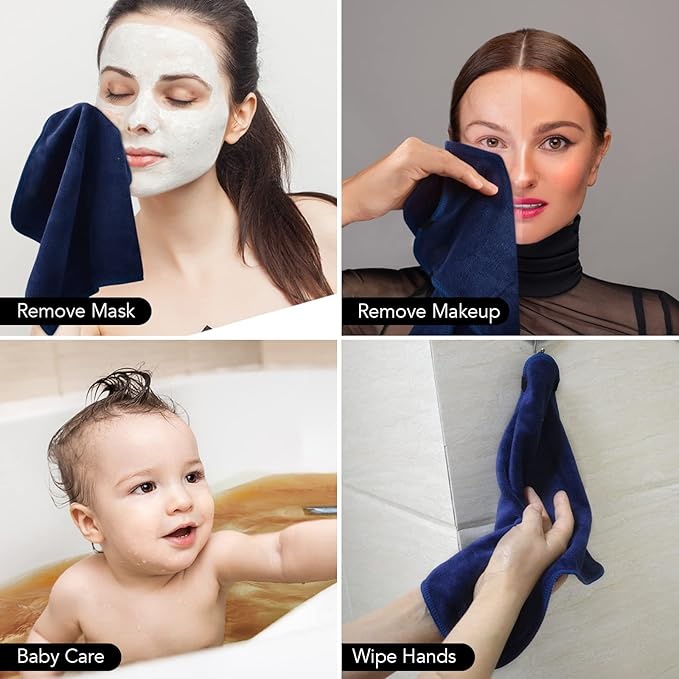 SINLAND Microfiber Facial Cloths Fast Drying Washcloth 12inch x 12inch