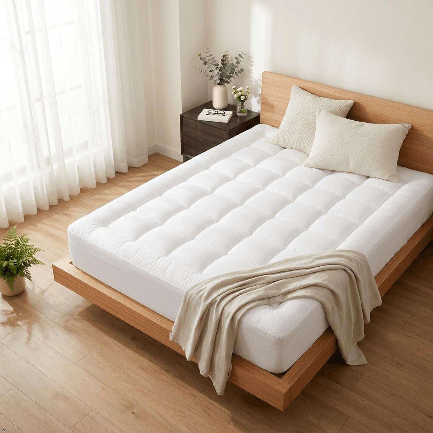 ELEMUSE 3 Inch Full Size Dual Layer Memory Foam Mattress Topper, 2 Inch Cooling Gel Foam, 1 Inch Soft Pillowtop Pad, Pressure Relief Bed Topper for Teen Room, Apartment & Guest Bed, Comfort Support