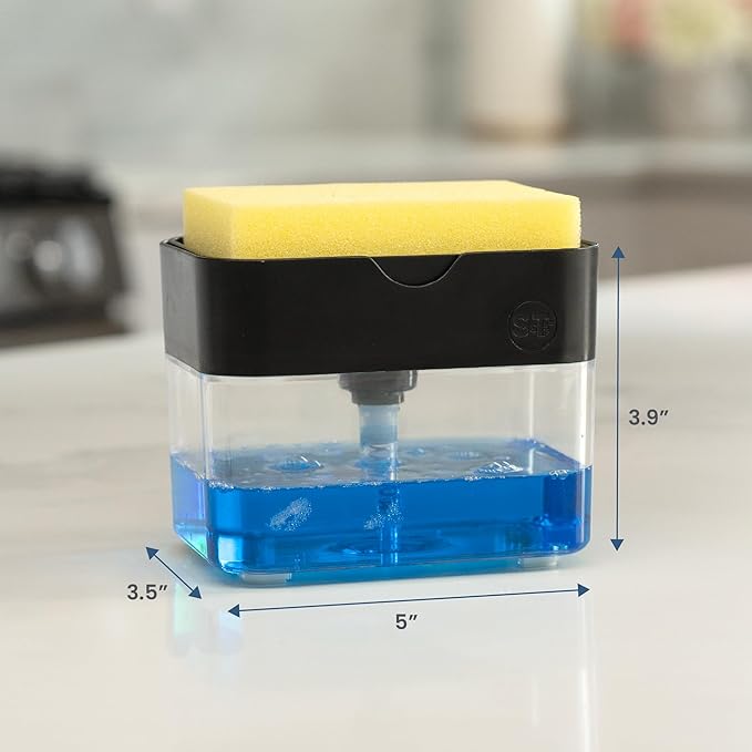 S&T INC. Dish Soap Dispenser and Sponge Holder