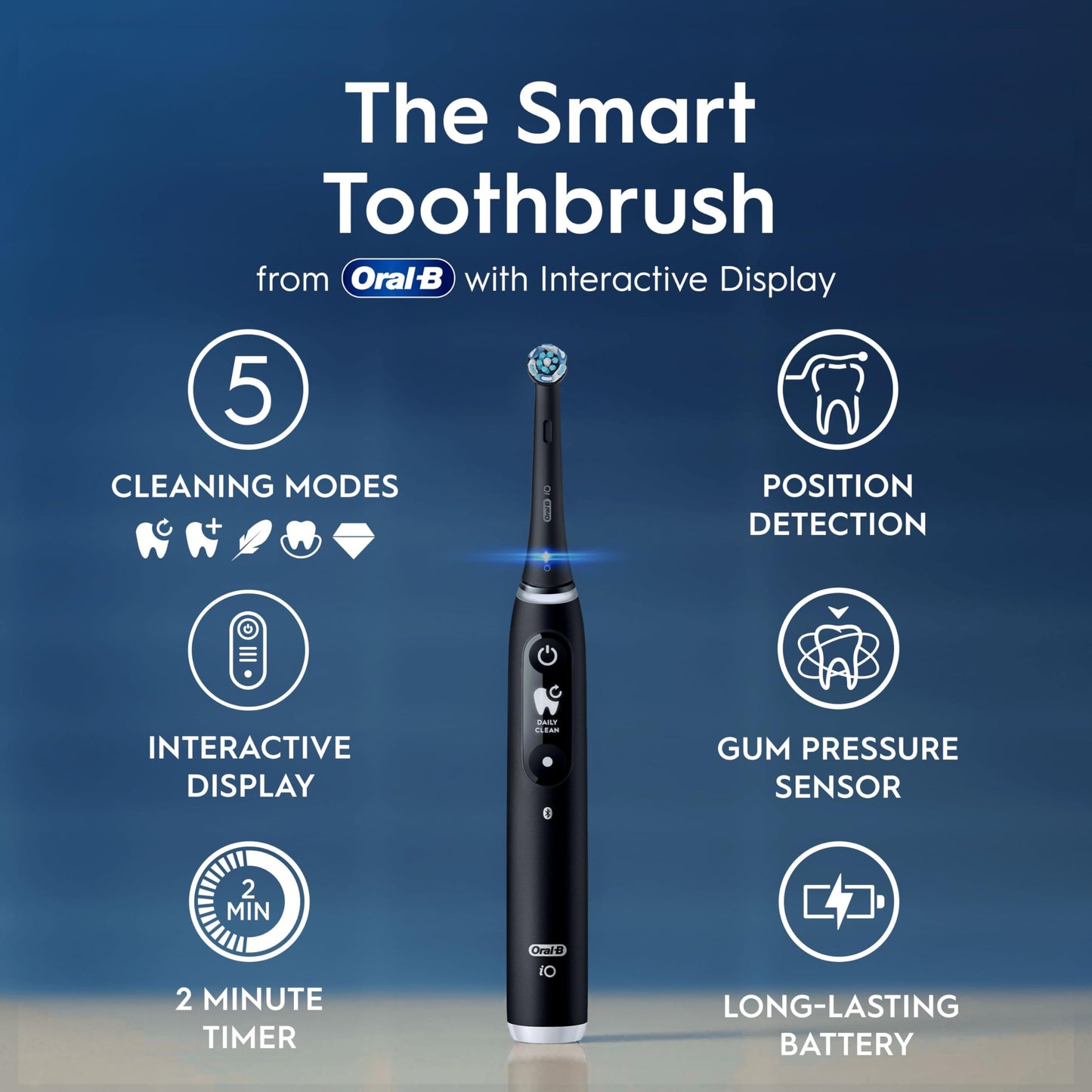 Oral-B iO6 2x Electric Toothbrushes For Adults, 2 Handles, 2 Toothbrush Heads, 5 Modes with Teeth Whitening, UK 2 Pin Plug, Black Lava & Pink Sand