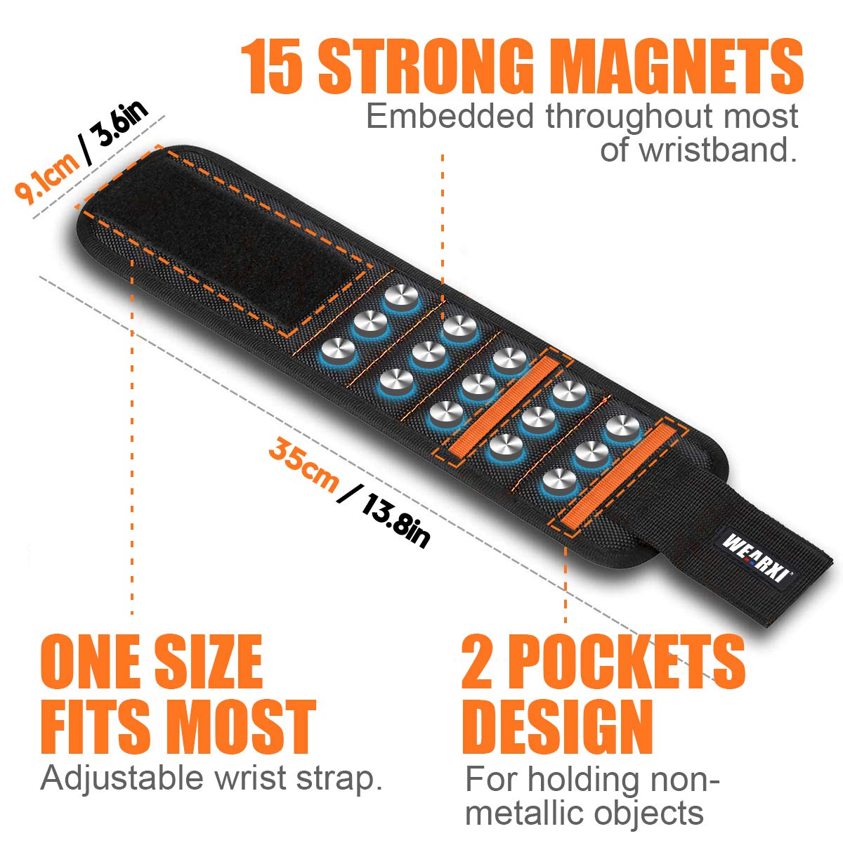 WEARXI Gifts for Men, Magnetic Wristbands for Men Tools, Secret Santa Gifts for Men, Stocking Fillers for Men, Dad Gifts, Gadgets for Men Gifts for Men Who Have Everything, Mens Gifts for Christmas