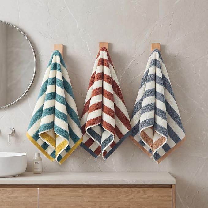 REDKISS 3-Pack Premium Hand Towels, 28x12 Inches 100% Cotton Bath Towels