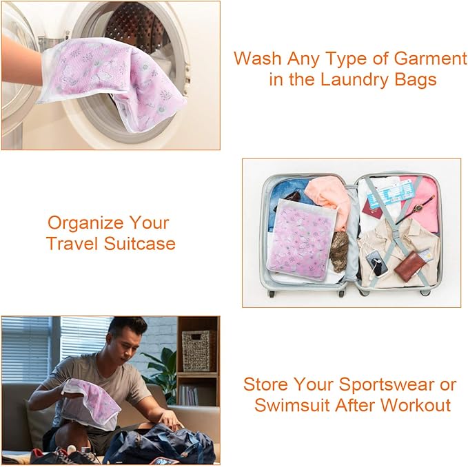 Reusable Mesh Laundry Bags, Delicates Garment Washing Bags