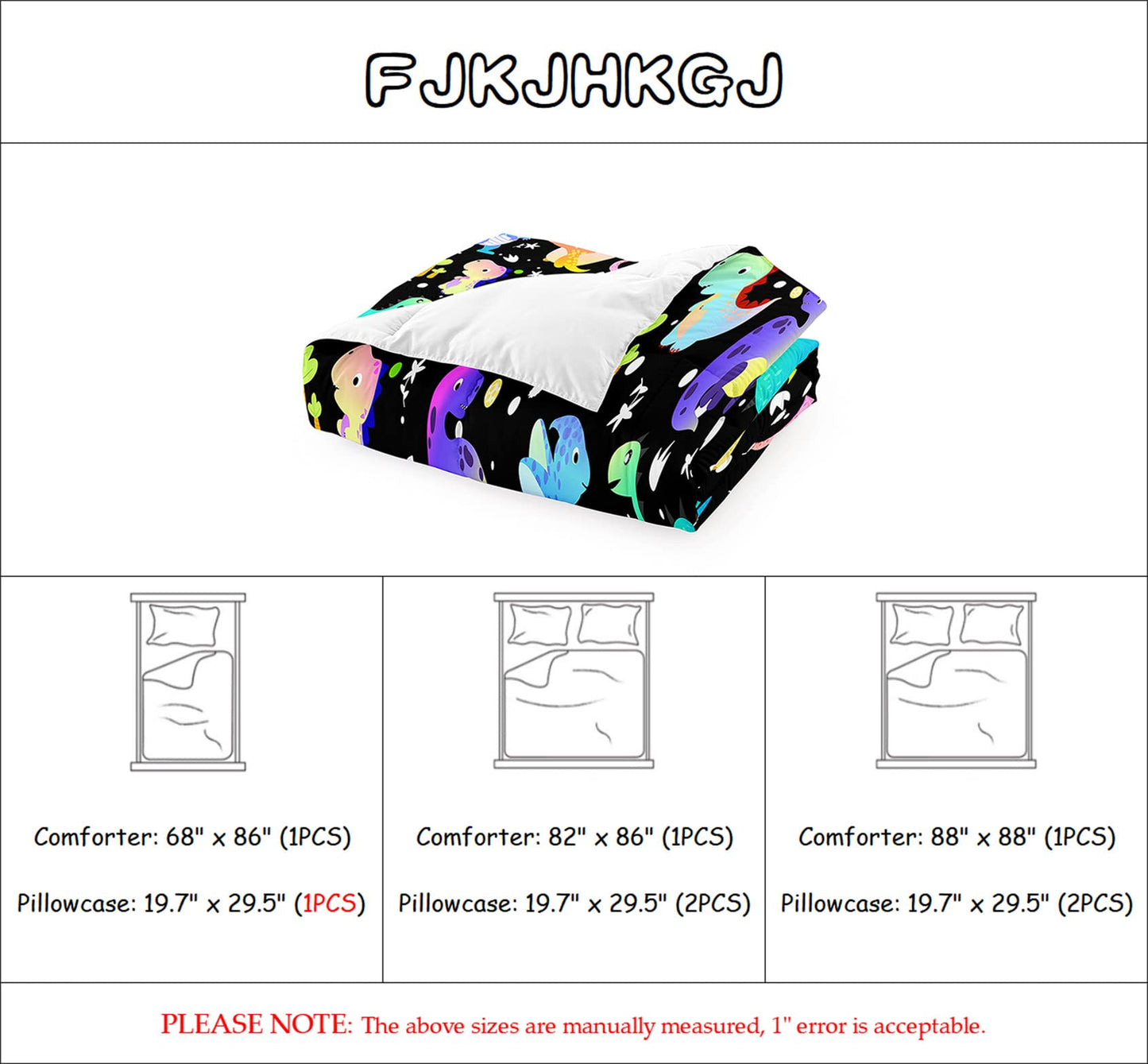 FJKJHKGJ Cartoon Dinosaur Comforter Set Twin Gradient Dinosaur Comforter Set for Boys Girls Kids Twin Quilt Set with 1 Pillowcase