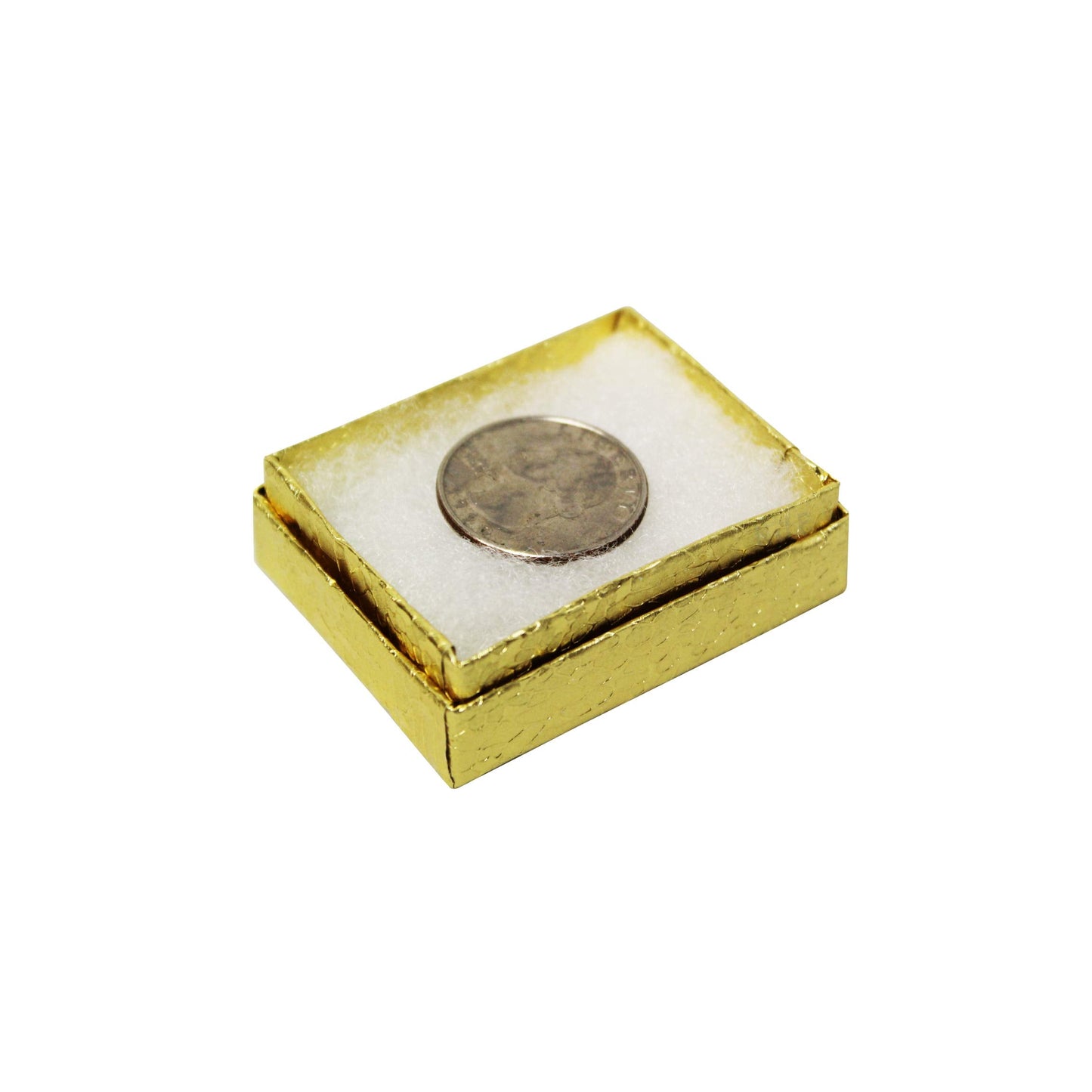 MOOCA 100 Pcs Cotton Filled Cardboard Paper Gold Jewelry Box Gift Case, Number 11, 2 1/8 x 1 5/8 x 3/4 in, Gold Color
