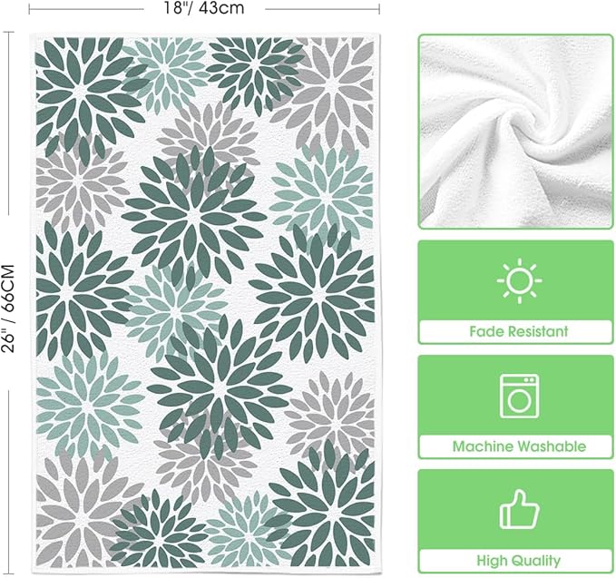 Artoid Mode Green Home Sweet Home Stripes Boho Spring Kitchen Towels Dish Towels