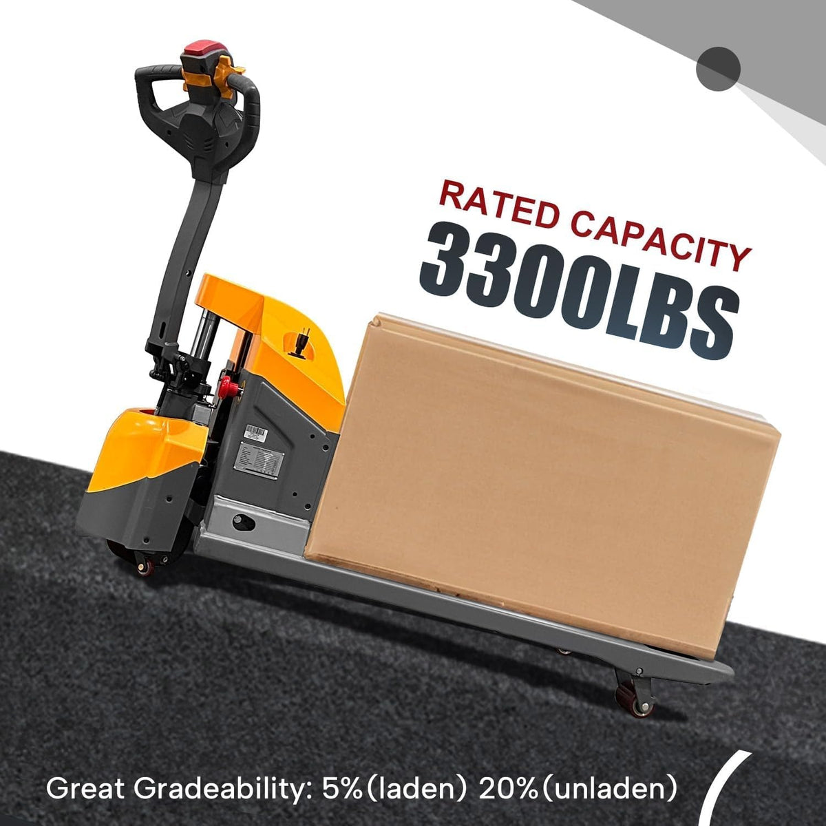 APOLLOLIFT Electric Pallet Jack, 3300 lbs Capacity, Pallet Truck 48" x 27" Forks, 24V/65AH Gel Battery, 3-5H Working Time with Built-in Charger, Compact Size for Material Handling-2PCS