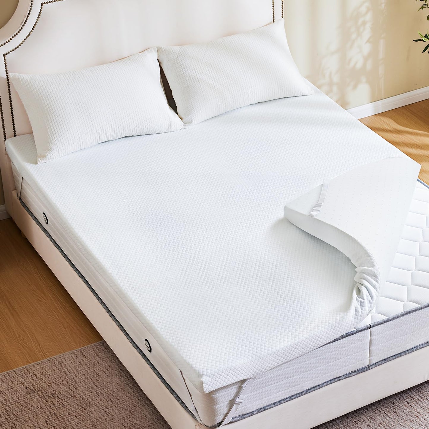 Sweetcrispy Mattress Topper Full with Removable Soft Cover, 3 Inch Thick Gel Infused Cooling Memory Foam Pad for Full Size Bed, Sleeper Sofa, RV, Camper, CertiPUR US Certified