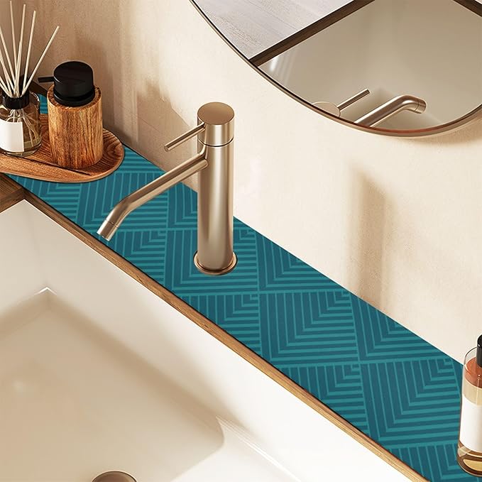Kitchen Sink Splash Guard 2 PCS 14.7 Inch Sink Faucet Mat Splash Guard