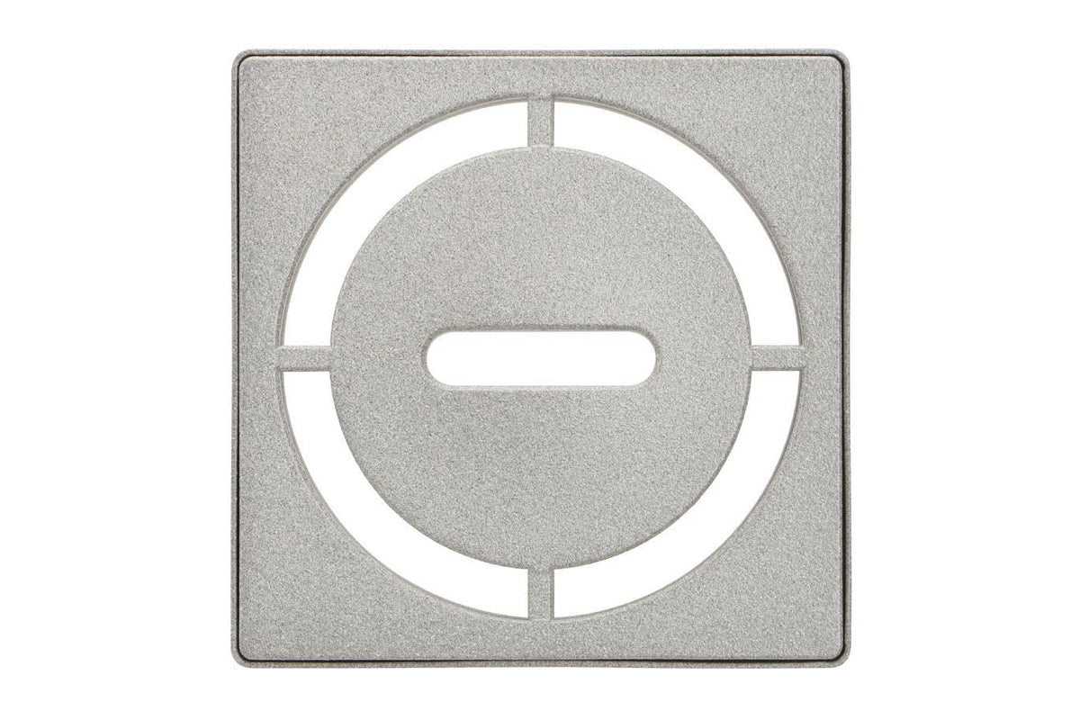 Schluter Kerdi-Drain Grate Kit with Integrated Slope Bonding Flange - Ideal for Bathroom or Wet Rooms - 4" Stone Grey Pure, Adjustable - KDIF4GRKTSSGD8