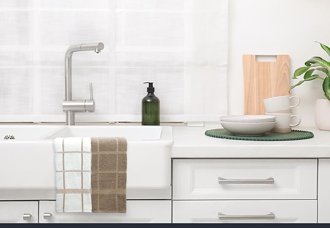 100% Cotton Terry Dish Towels, 4 pack16 x26 Inches, Super Soft and Absorbent