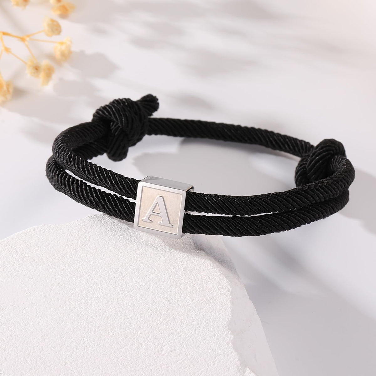 Zocomi Rope Bracelet for Men Boys, Initial Letter R Braided String Bracelets for Teen Teenage Him Male Mens Wrist Accessories Jewelry Gifts Age Pulsera Brazalete Para Hombre Black