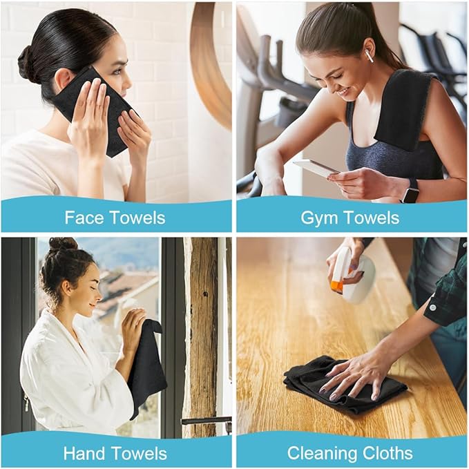 Orighty Washcloths, 20 Pack Microfiber Face Towels, Highly Absorbent and Soft