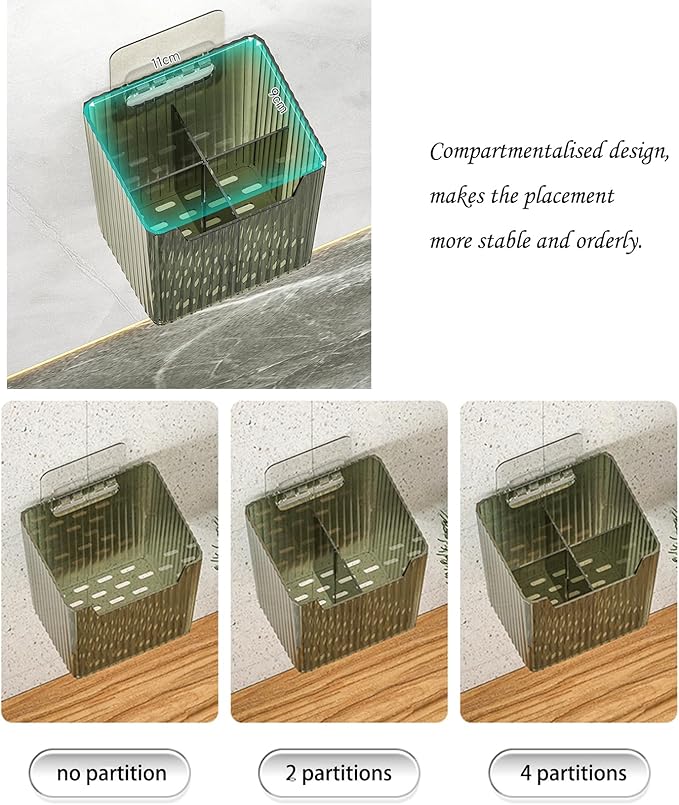 Set Of 2 Storage Organizer Bins Wall Mounted Shower Caddy, Bathroom shelves