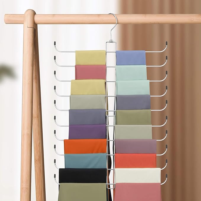 2 Pack Leggings Hangers for Closet, Metal Yoga Pant Legging Organizer Holds 40